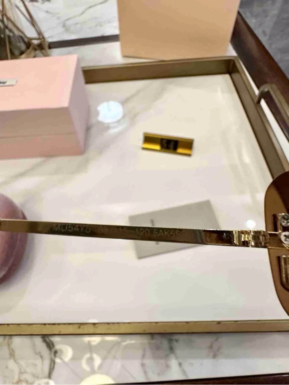 Miu Miu Brown Gradient Rimless Square Sunglasses